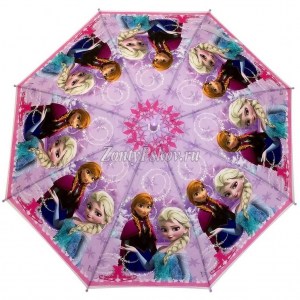 Розовый детский зонт Холодное сердце, Rainproof, полуавтомат, арт.2036-2